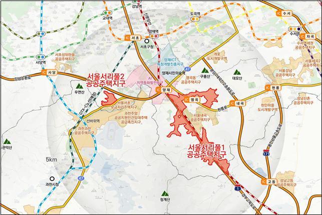 ▲서리풀 공공주택지구 위치도. (사진제공=국토교통부)