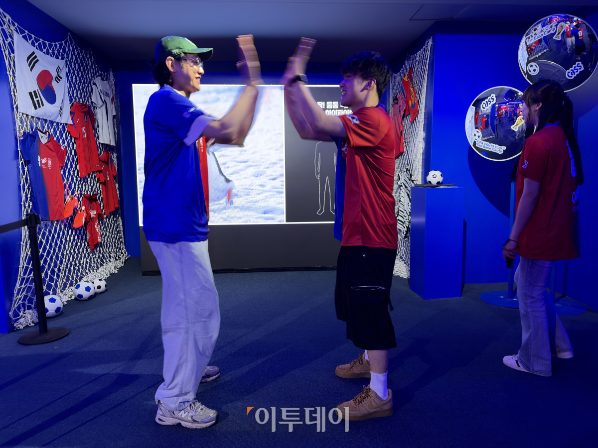 ▲카스의 'FIFA 월드컵 팬 베이스캠프' 트레이닝 룸 (황민주 기자 minchu@)