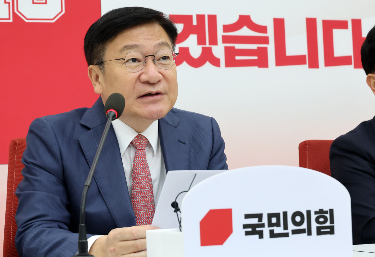 ▲국민의힘 정점식 원내대표가 12일 국회에서 열린 기자간담회에서 현안 관련 발언을 하고 있다. (연합뉴스)
