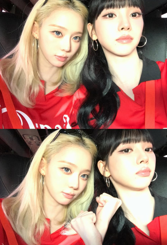 ▲에스파 윈터(왼), 카리나. (출처=윈터SNS)