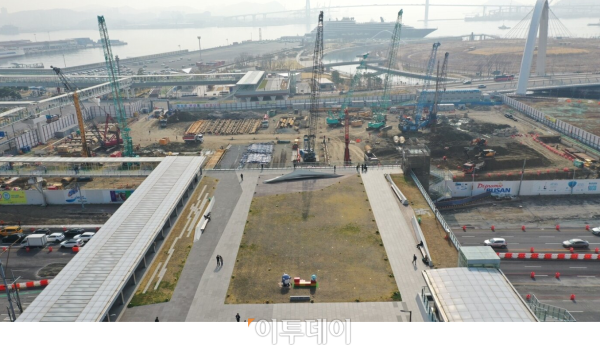 ▲북항재개발 환승센터 공사 현장 (사진제공=부산항만공사)