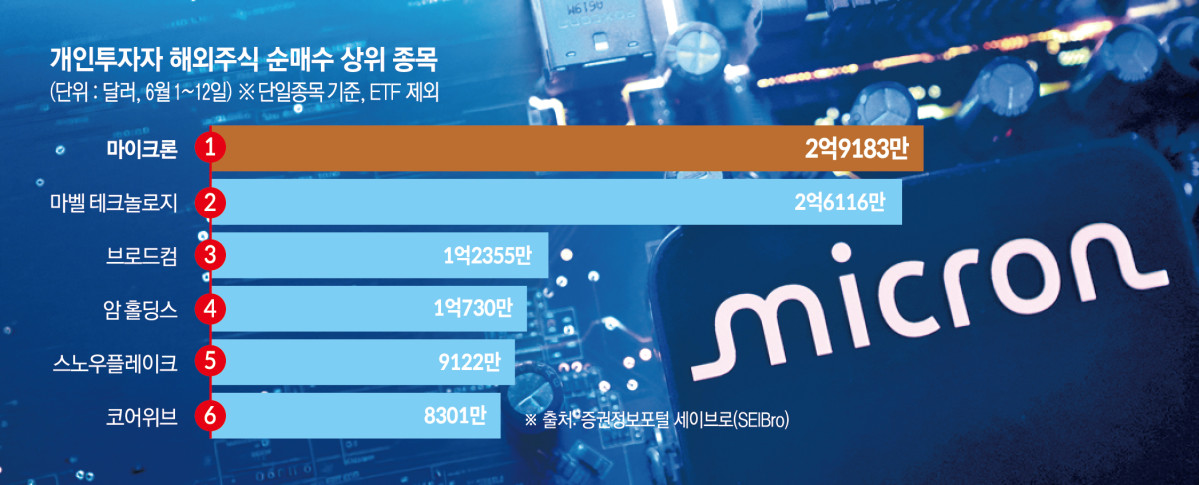 서학개미 2.0은 ‘AI 인프라 베팅’⋯순매수 상위 6개 종목 모두 미국 반도체·클라우드