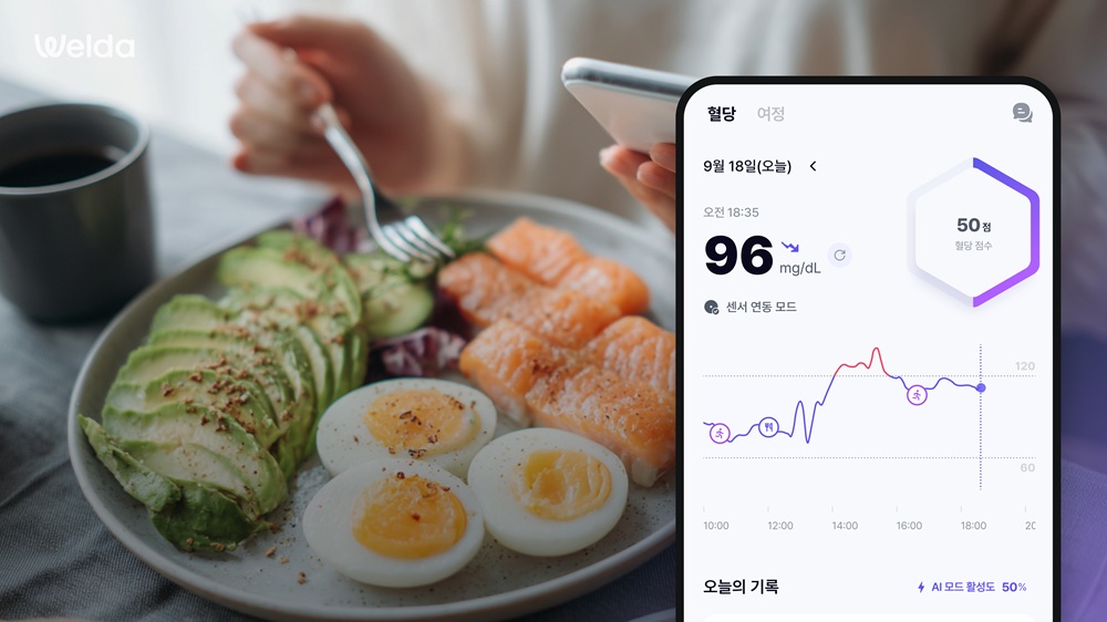 ▲웰다 플랫폼을 통해 실시간 혈당 데이터를 확인하는 예시 화면 (사진제공=웰다)