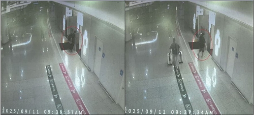 ▲인천공항내 마약 전달 장면. (사진제공=부산지검)