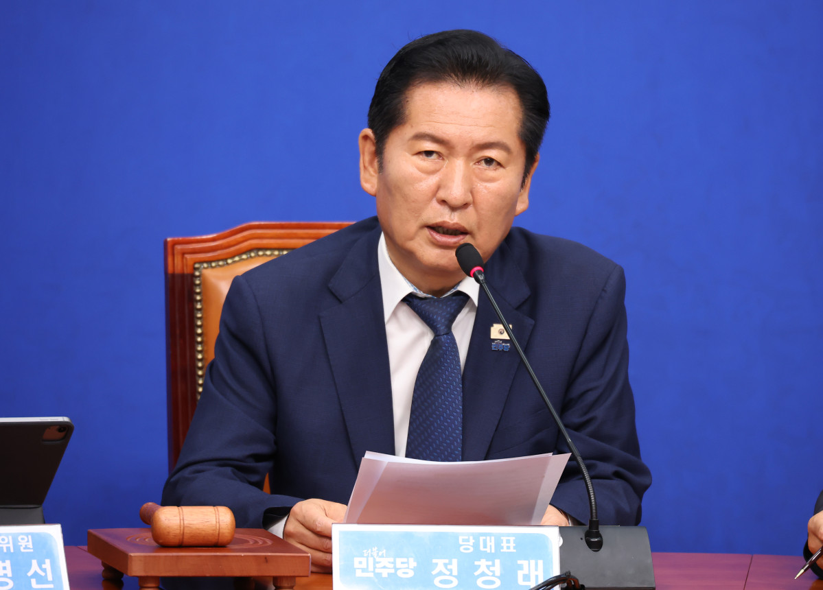 ▲더불어민주당 정청래 대표가 17일 국회에서 열린 최고위원회의에서 발언하고 있다. 사진=연합뉴스