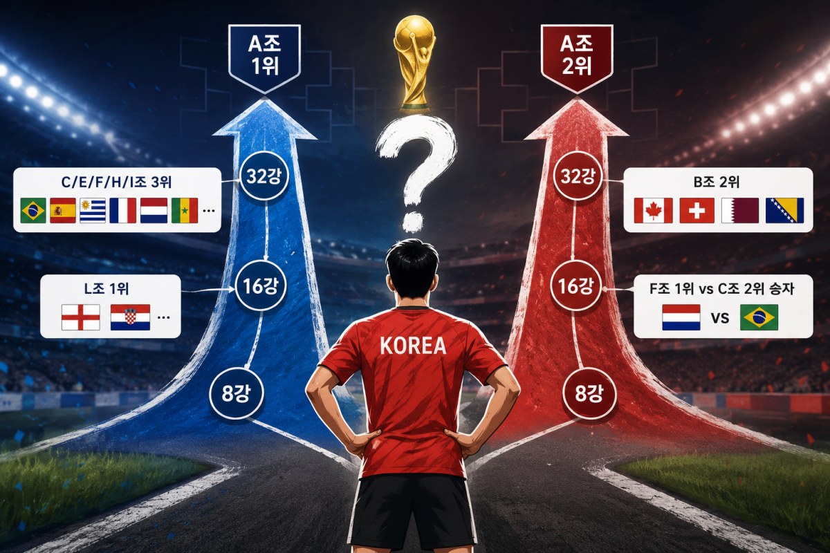 ▲한국, 조1위보다 조2위가 유리하다고? [북중미 월드컵] (출처=오픈AI 챗GPT 생성 이미지)