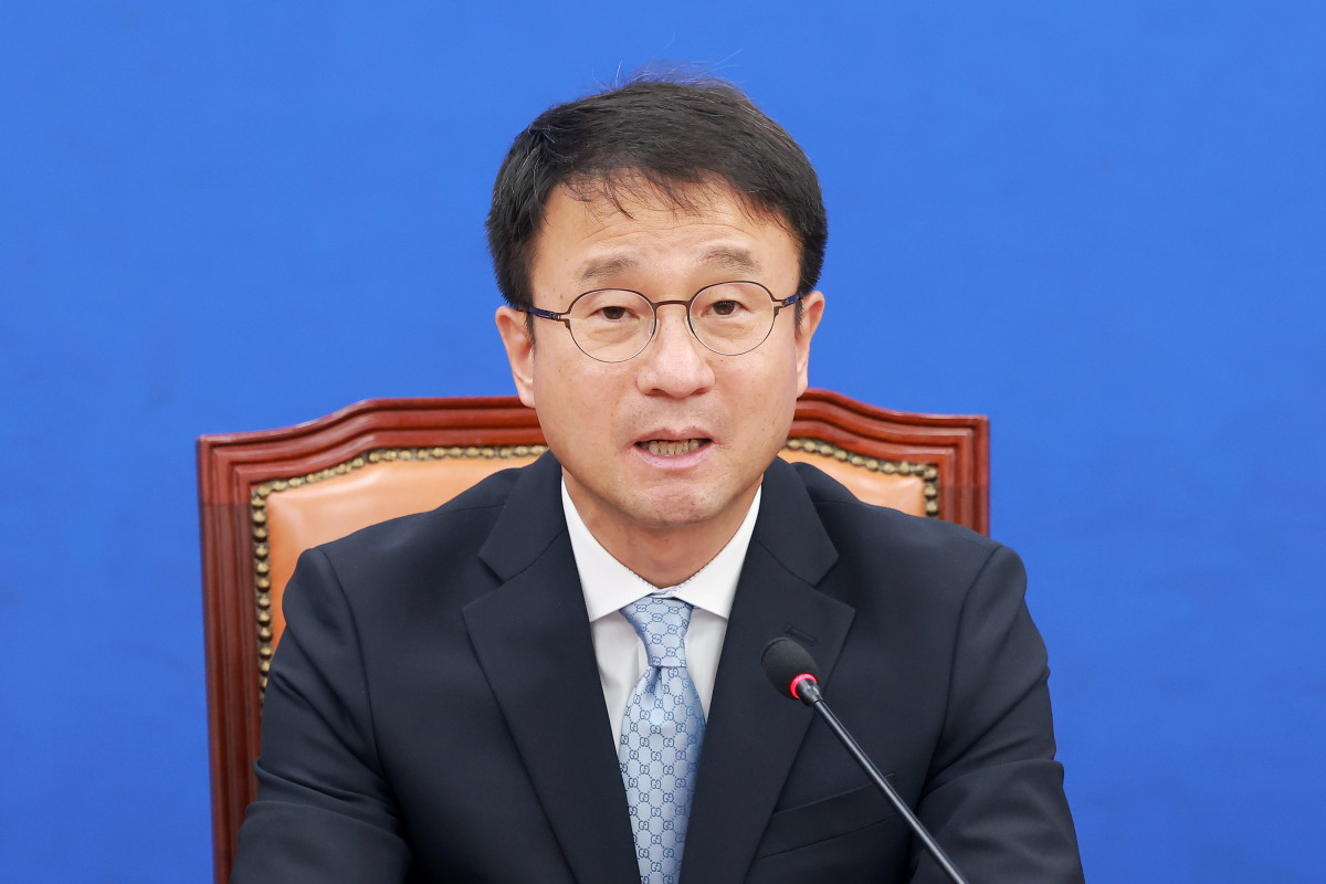 ▲더불어민주당 한병도 원내대표가 18일 국회에서 열린 정책조정회의에 참석해 발언하고 있다. 사진=연합뉴스