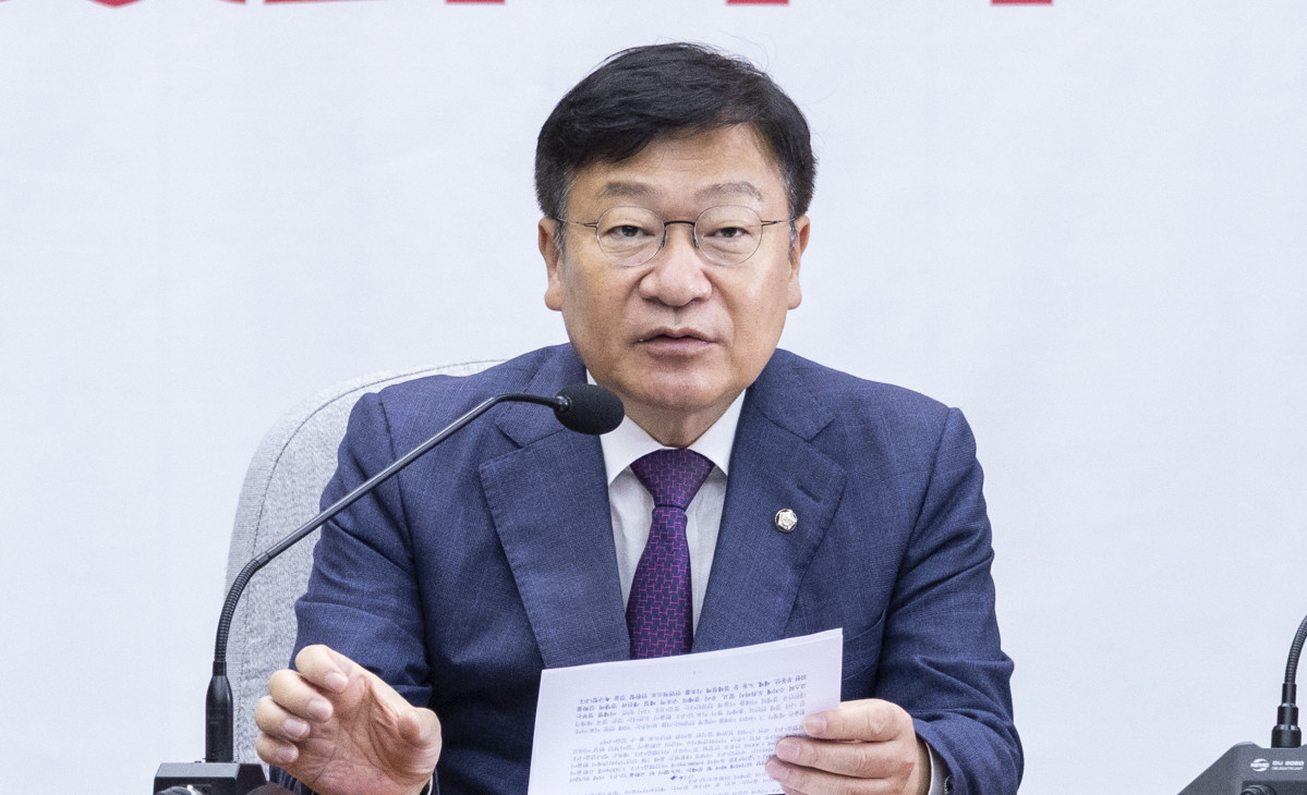 ▲국민의힘 정점식 원내대표가 19일 국회에서 열린 원내대책회의에서 발언하고 있다. 사진=연합뉴스