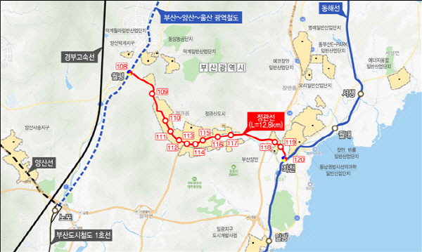 ▲정관선 노선 (사진제공=부산시)