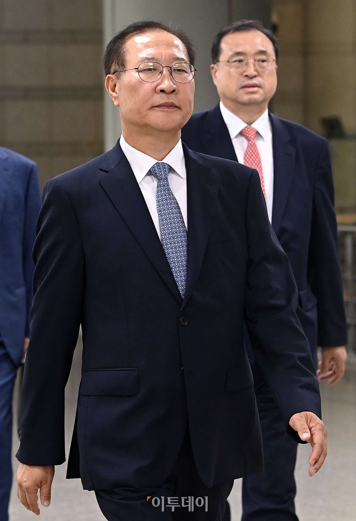 ▲내란중요임무종사 혐의로 기소된 박성재 전 법무부 장관이 22일 서울 서초구 서울중앙지방법원에서 열린 1심 선고 공판에 출석하고 있다. 사진공동취재단