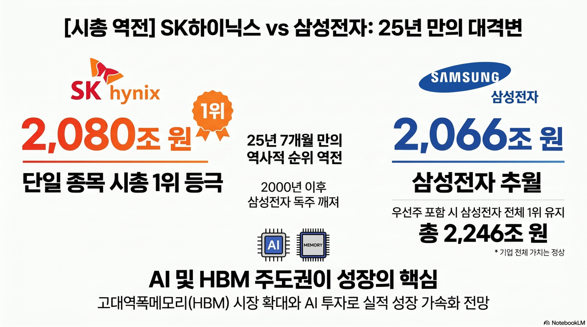 삼성전자, 우선주 합산시 여전한 시총 1위…단일 종목은 SK하이닉스가 역전[종합]