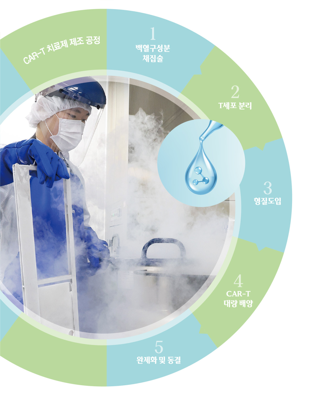 ▲김재현 큐로셀 연구원이 대전 유성구 큐로셀 GMP 생산시설 내 완제품보관실에서 초저온 상태로 보관된 CAR-T 세포치료제 완제품을 출고하고 있다. (사진=고이란 기자 photoeran@ / 그래픽=신미영 기자 win8226@)