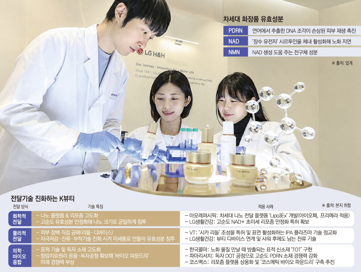 ▲차세대 화장품 유효성분 및 전달기술 진화하는 K뷰티 (이투데이 그래픽팀=손미경 기자)