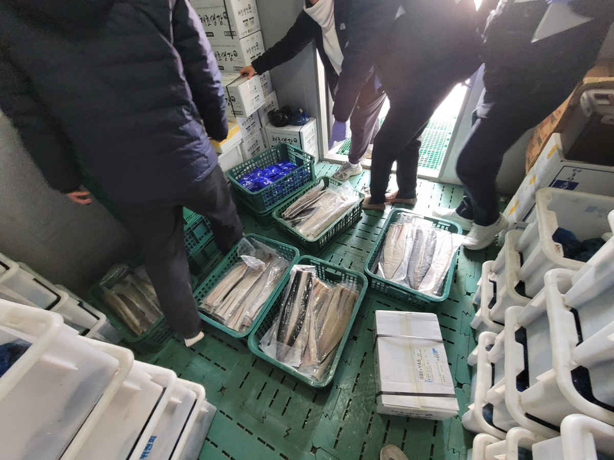▲적발된 중국산 냉동민물장어. (사진제공=국립수산물품질관리원)