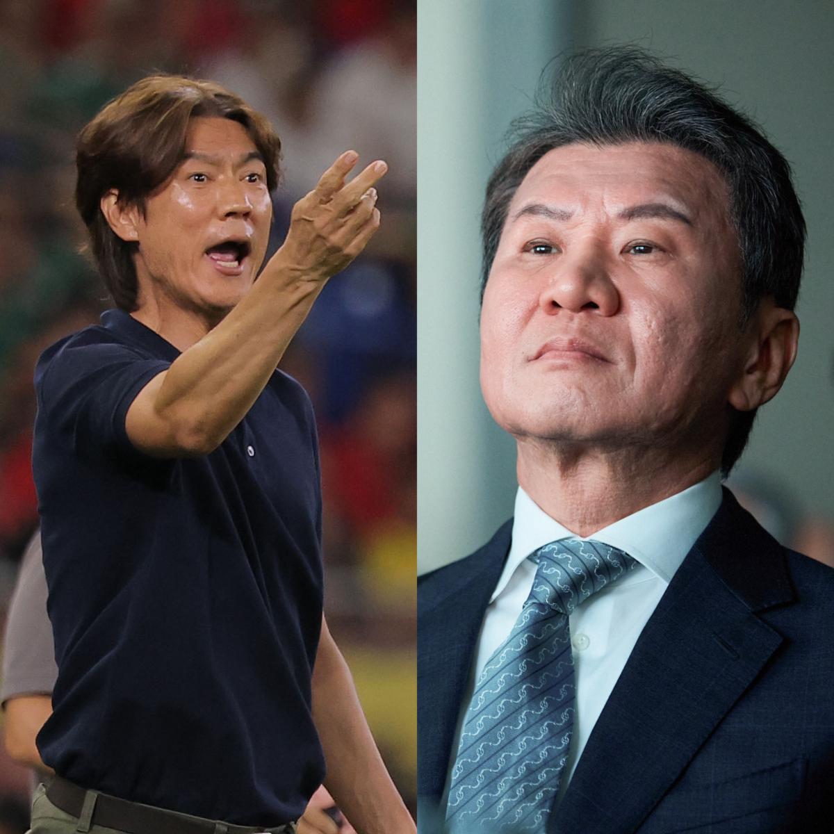 ▲홍명보 감독과 정몽규 대한축구협회 회장. (연합뉴스)