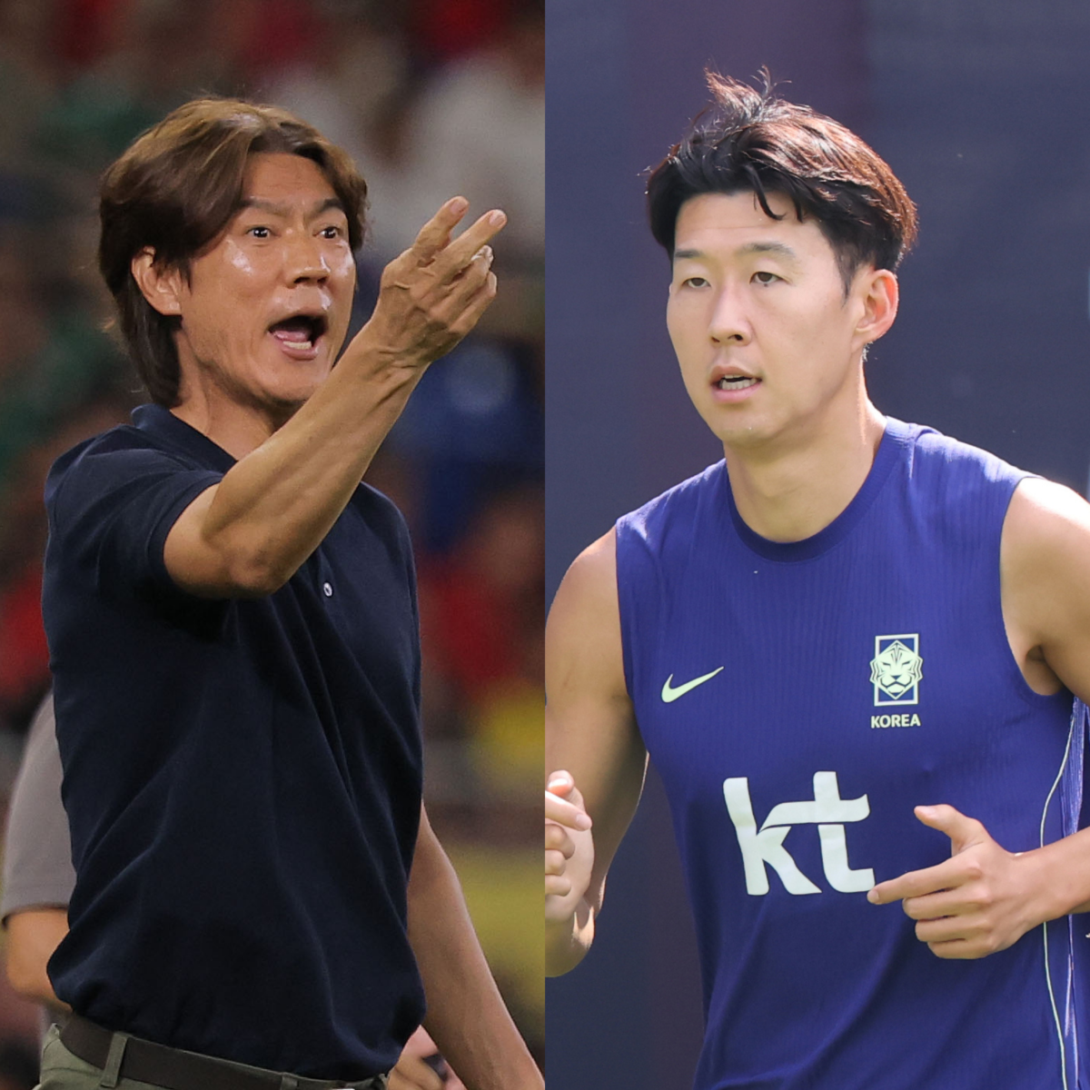 ▲홍명보 감독과 한국 축구대표팀의 손흥민(로스앤젤레스 FC). (연합뉴스)
