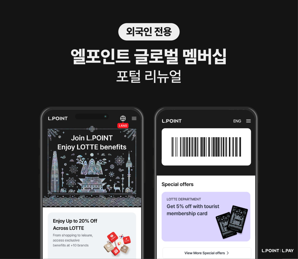 ▲엘포인트 글로벌 멤버십 포털. (사진제공=롯데멤버스)