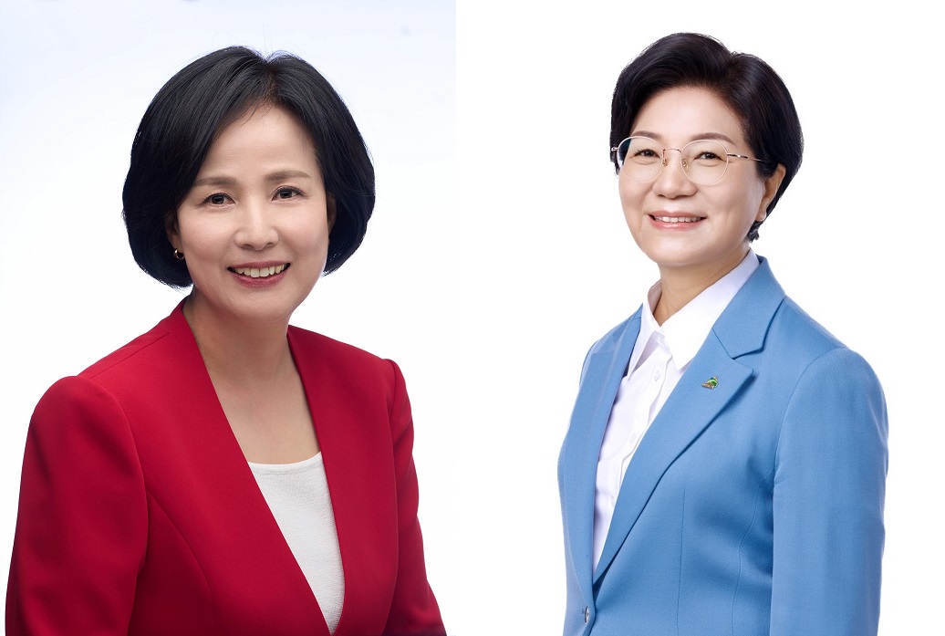 ▲지난달 3일 치러진 제9회 전국 동시 지방선거를 통해 민선 제9기 서울특별시 강동구 단체장으로 당선되며 ‘재선’에 성공한 이수희(왼쪽) 강동구청장과 서울시 은평구 단체장 ‘3선 고지’에 오른 김미경 은평구청장. (사진 제공 = 서울 강동구‧은평구)