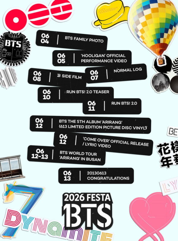 ▲2026 BTS FESTA 타임테이블(사진출처=빅히트뮤직(하이브))