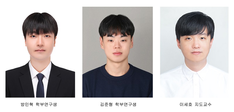 ▲왼쪽부터 방민혁, 김준형, 이세호 지도교수 (사진제공=전북대학교)