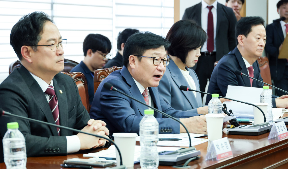 ▲국민의힘 정점식 원내대표가 1일 서울 마포구 경총회관에서 열린 손경식 한국경영자총협회 회장과의 정책 간담회에서 발언하고 있다. (연합뉴스)