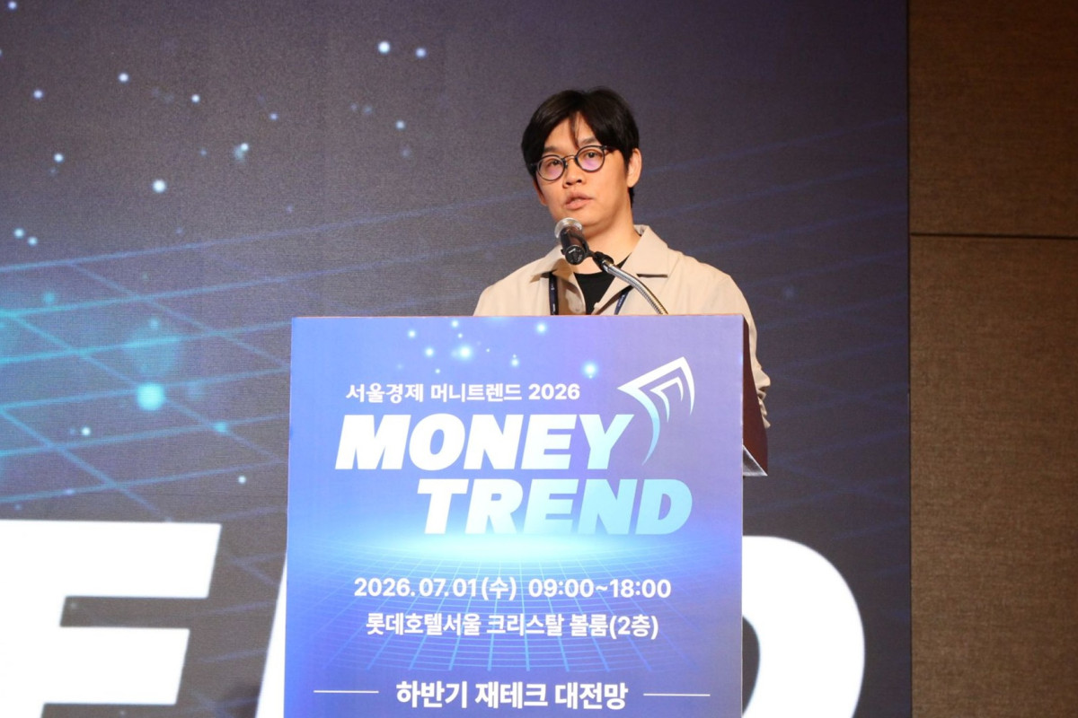 ▲쟁글 김준우 대표는 1일 열린 ‘서울경제 머니트렌드 2026’에서 ’크립토 기관 및 대중화 시대의 크립토 투자 테마’를 주제로 강연했다 (사진=염현주 기자)