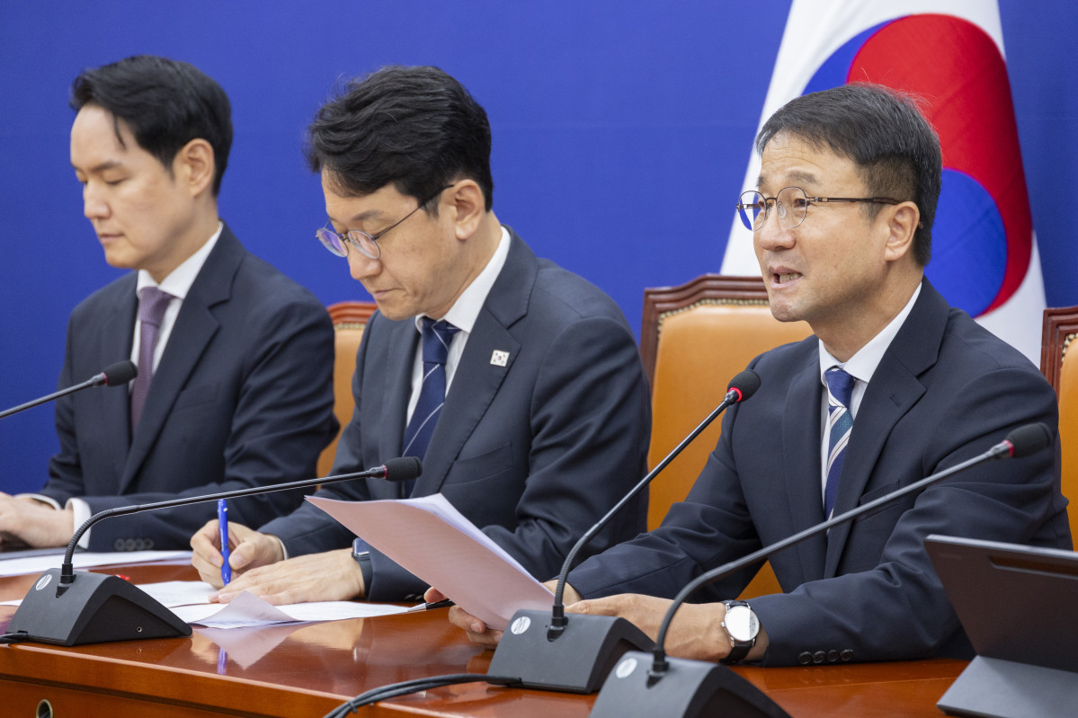 ▲더불어민주당 한병도 당 대표 직무대행 겸 원내대표가 2일 국회에서 열린 정책조정회의에서 발언하고 있다. (연합뉴스)