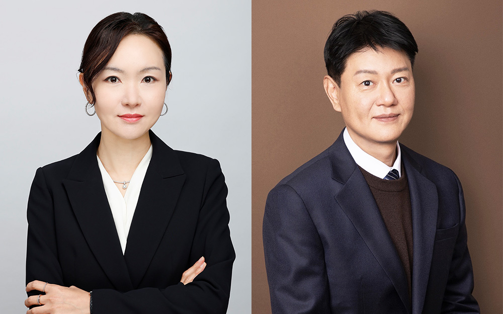 ▲김나영(왼쪽) 한미약품 혁신성장부문장 부사장과 최인영 한미약품 미래성장부문장 부사장 (사진제공=한미그룹)
