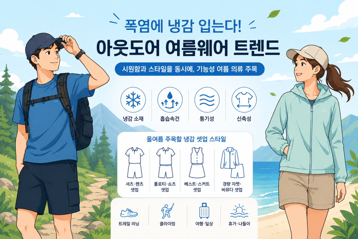 ▲올여름 아웃도어 여름웨어 트렌드 (일러스트=AI 생성)