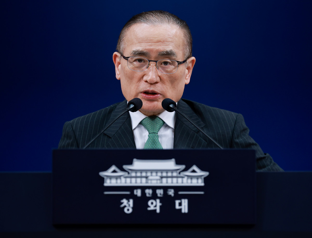 ▲위성락 국가안보실장이 3일 청와대 춘추관 기자회견장에서 이재명 대통령의 북대서양조약기구(NATO·나토) 정상회의 참석 및 몽골 국빈 방문 관련 사전 브리핑을 하고 있다. (사진=연합뉴스)