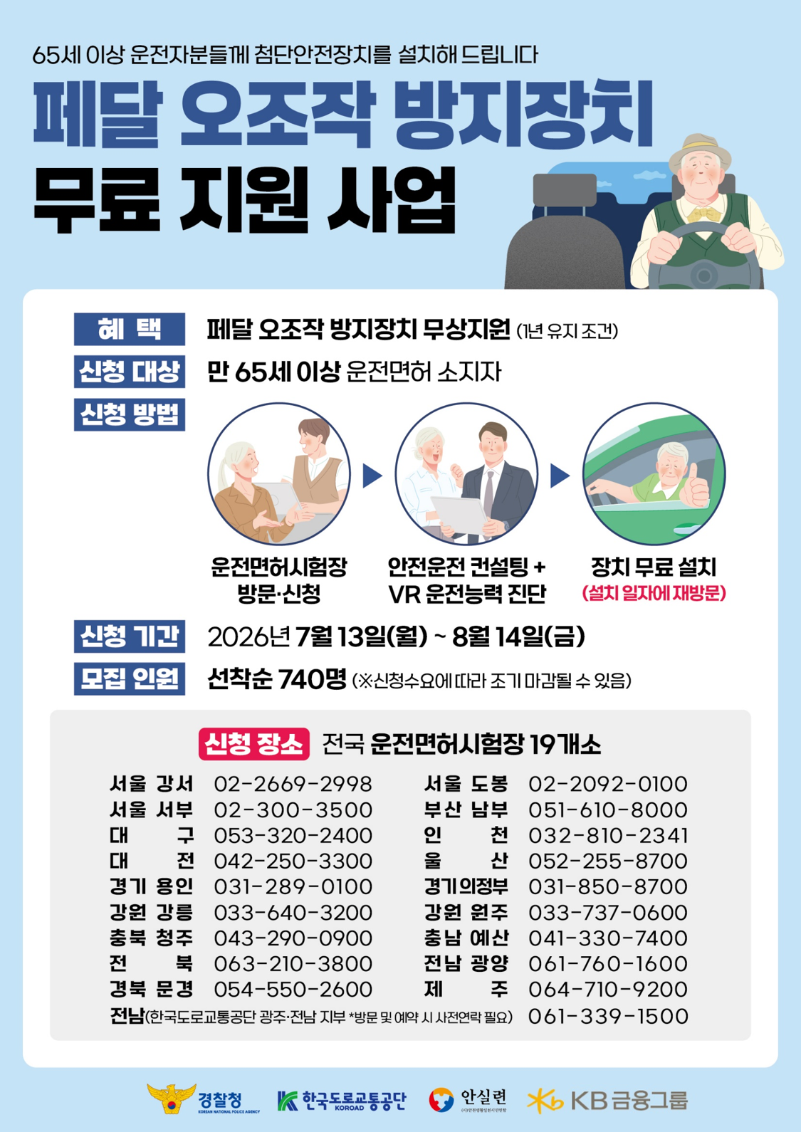 ▲KB금융 페달 오조작 방지장치 무료지원사업 포스터 (사진제공=KB금융)
