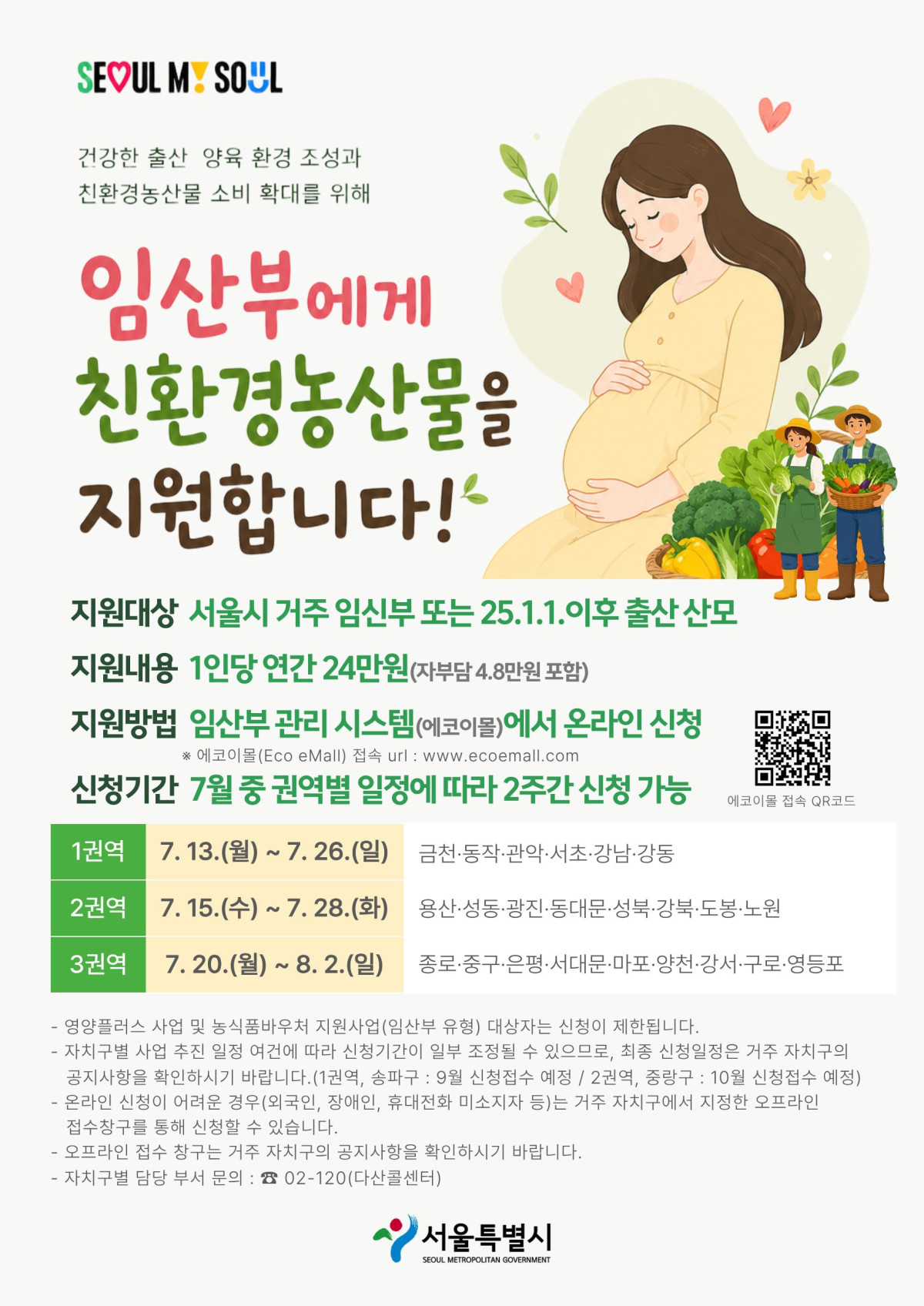 ▲2026년 임산부 친환경농산물 지원사업 홍보 포스터 (서울시)