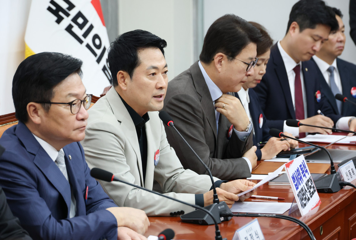 ▲국민의힘 장동혁 대표가 9일 국회에서 열린 최고위원회의에서 발언하고 있다. (연합뉴스)