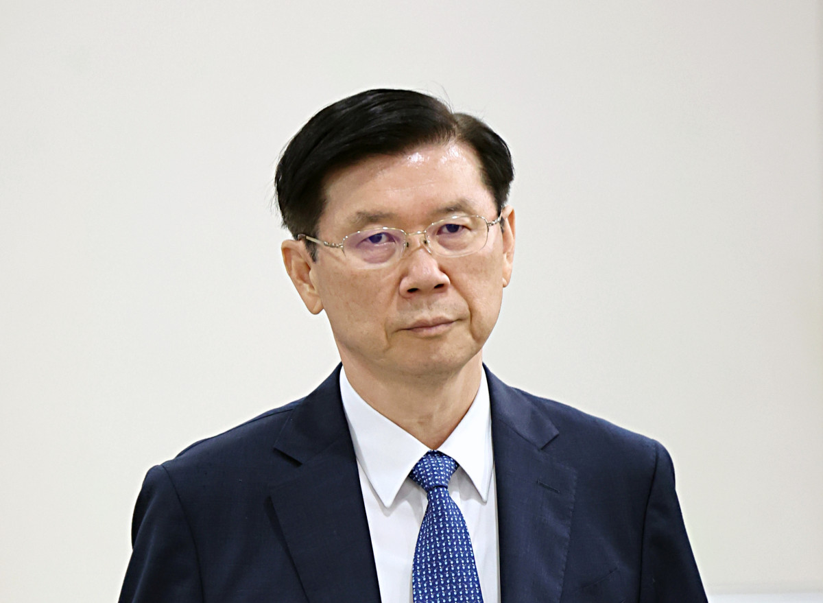 ▲박종준 전 경호처장이 9일 오전 서울 서초구 서울중앙지방법원에서 '윤석열 전 대통령 체포방해 혐의' 1심 선고 공판에 출석하고 있다. (뉴시스)