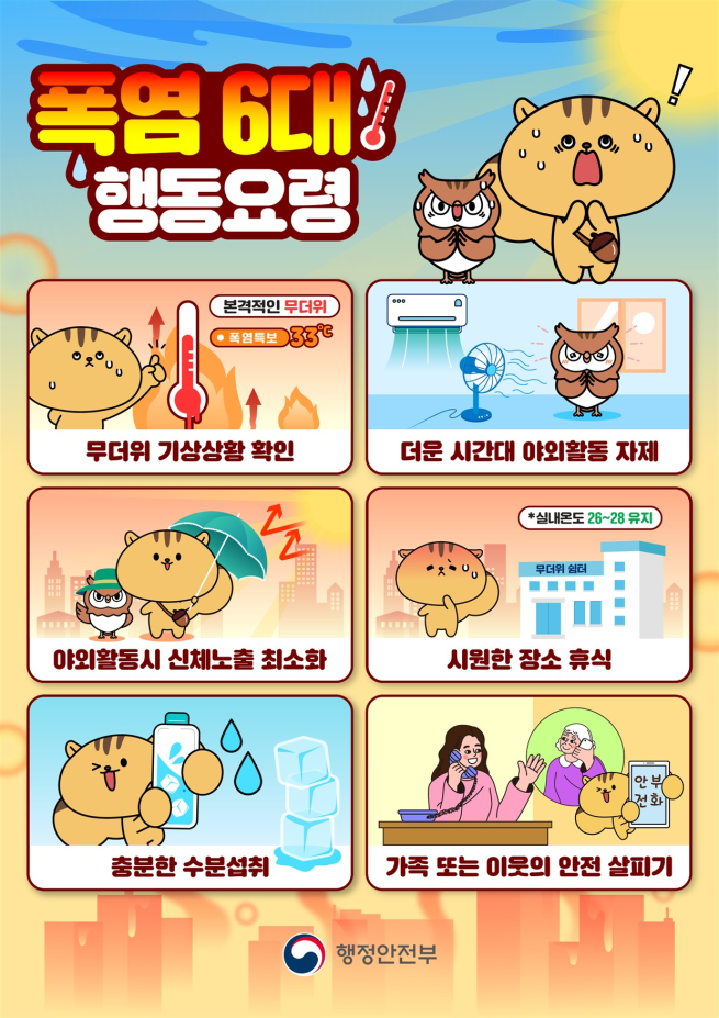 ▲행안부, 폭염 6대 행동요령 포스터. (자료제공=행안부)