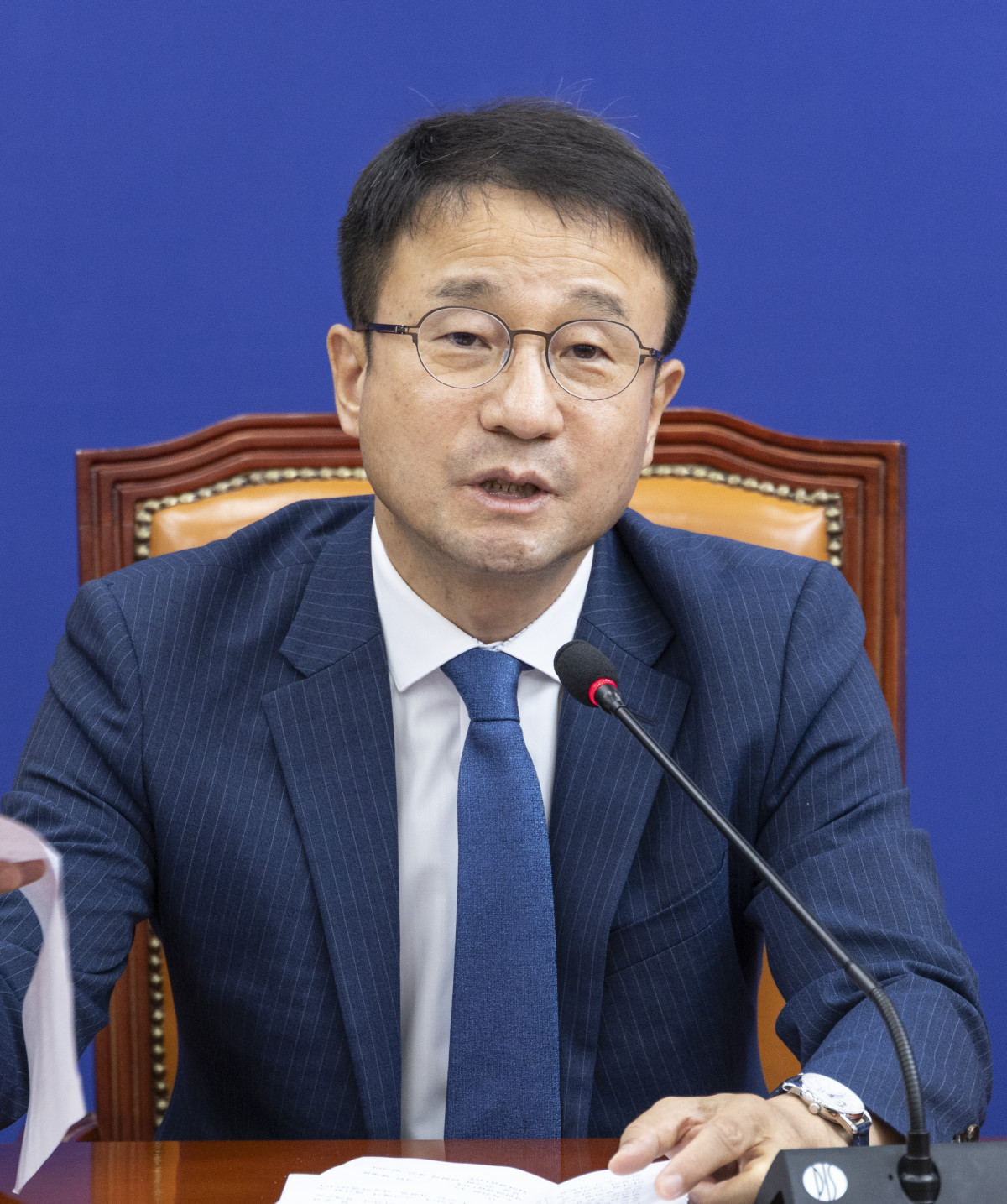 ▲더불어민주당 한병도 당 대표 직무대행 겸 원내대표가 14일 국회에서 열린 원내대책회의에서 발언하고 있다. (연합뉴스)