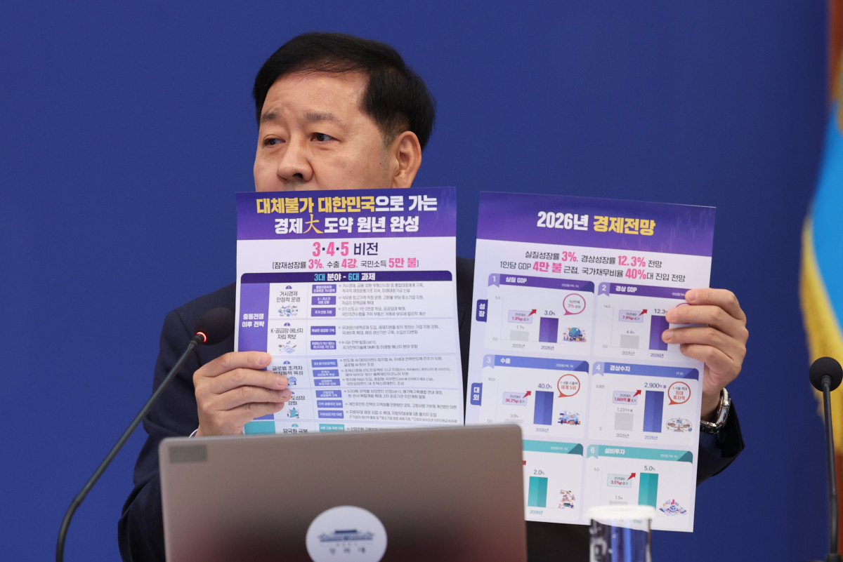 ▲구윤철 경제부총리 겸 재정경제부 장관이 14일 청와대에서 이재명 대통령 주재로 열린 국무회의에서 2026년 하반기 경제성장전략 관련 발언을 하고 있다. (연합뉴스)