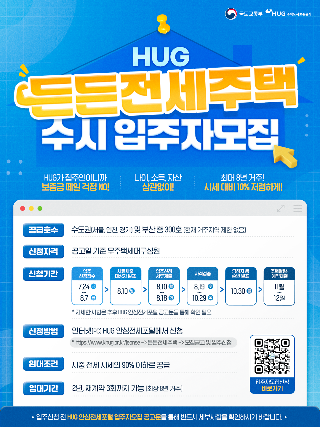 ▲HUG 든든전세 수시 입주자 모집 포스터 (사진제공=HUG)