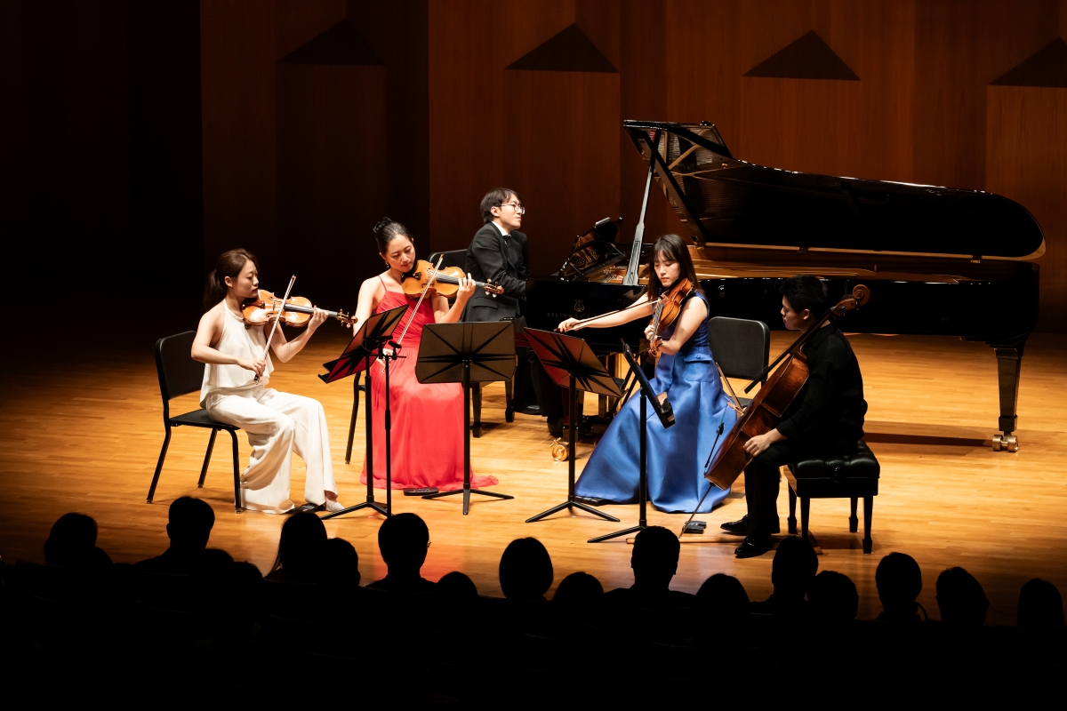 ▲18일 서울 예술의전당 IBK기업은행챔버홀에서 열린 ‘제3회 면사랑 신진 유망 연주자 수상자 연주회’에서 역대 수상자들이 무대를 선보이고 있다. (사진제공=면사랑)
