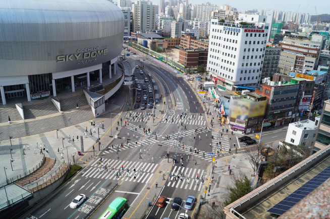▲고척스카이돔 앞 동양미래대학교 교차로(예상안). (사진제공=서울시)