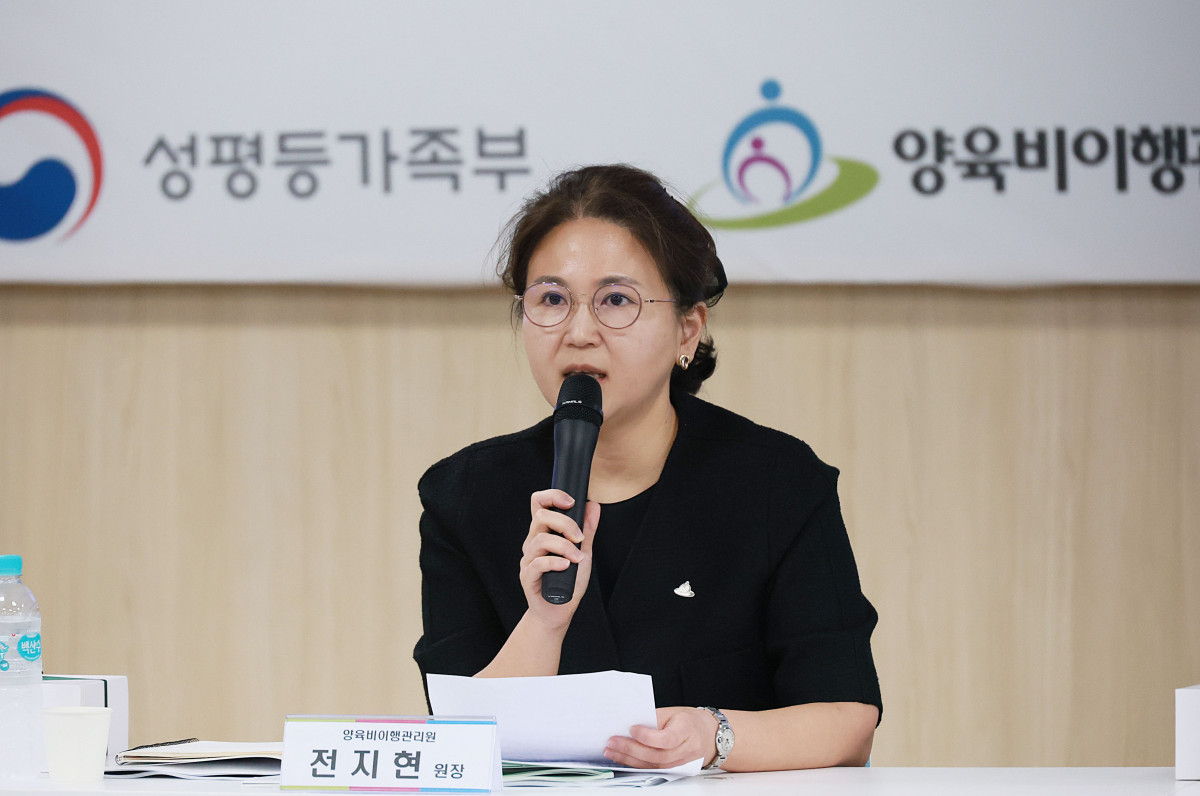 ▲전지현 양육비이행관리원장이 21일 서울 중구 양육비이행관리원에서 열린 프레스투어에서 인사말을 하고 있다. (사진=성평등가족부)