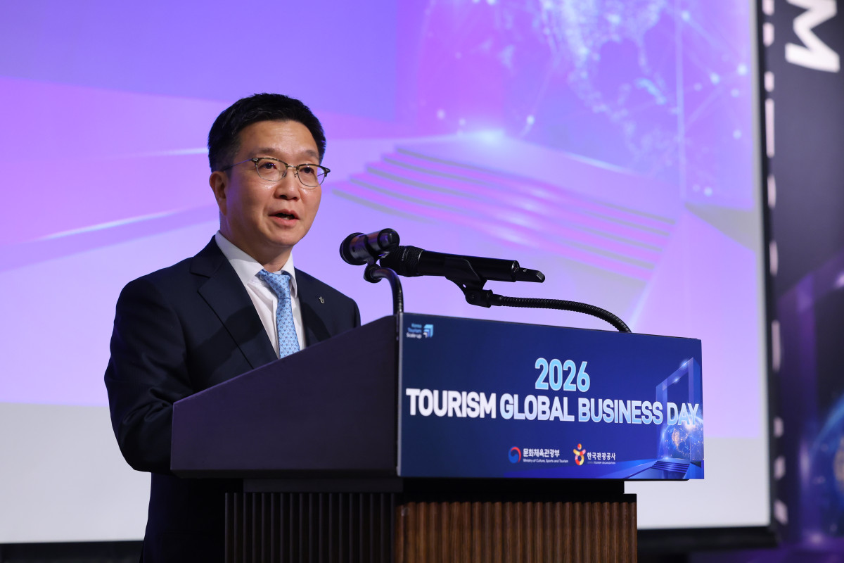 ▲박성혁 관광공사 사장이 ‘2026 관광 글로벌 비즈니스 데이’​ 개회식에서 개회사를 하고 있는 모습. (사진제공=한국관광공사)