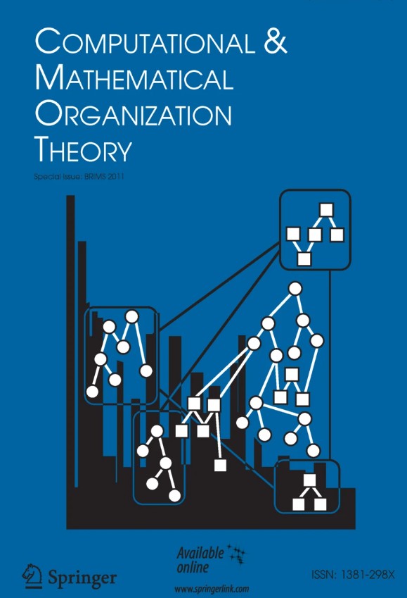 ▲사회성과인센티브(SPC) 데이터를 활용한 연구가 게재된 국제 SSCI 학술지 Computational and Mathematical Organization Theory 표지 (사진=SK재단)