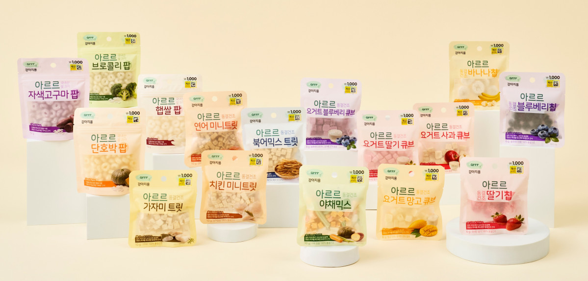 ▲아르르 반려견용 밥·꾸 간식 16종 제품사진. (사진제공=동원F&B)