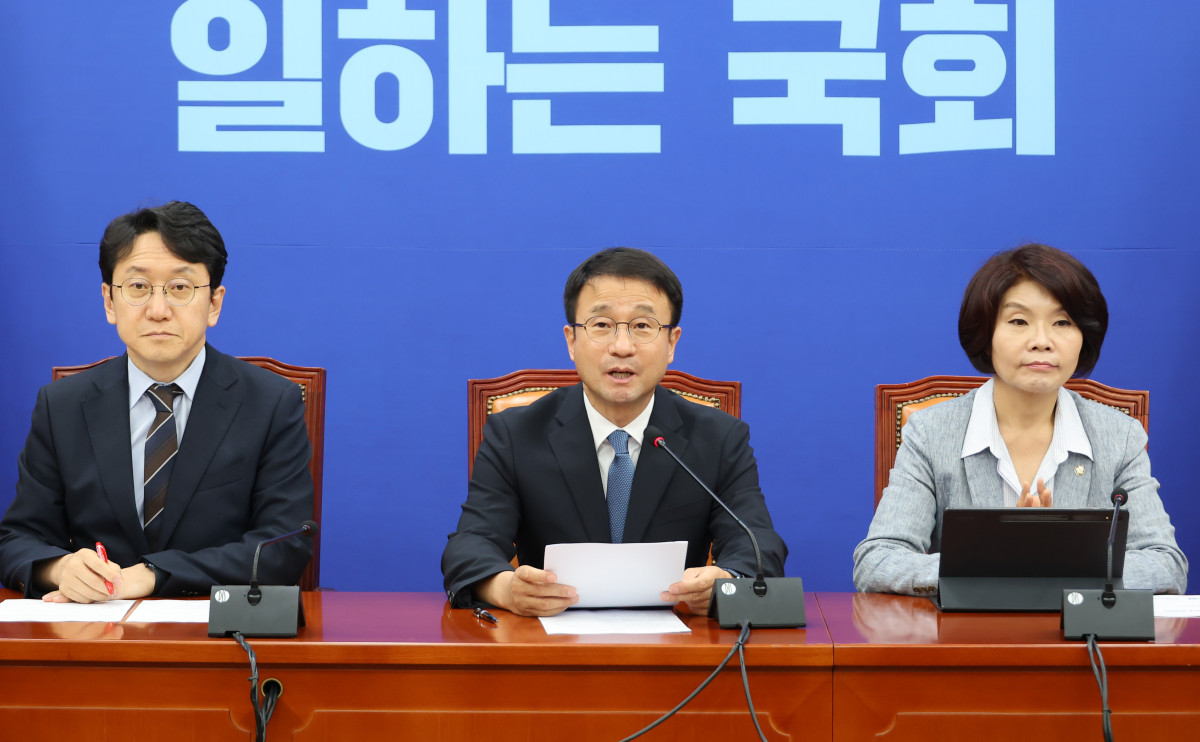 ▲더불어민주당 한병도 대표 직무대행 겸 원내대표가 23일 국회에서 열린 정책조정회의에서 발언하고 있다. 2026.7.23 (사진=연합뉴스)