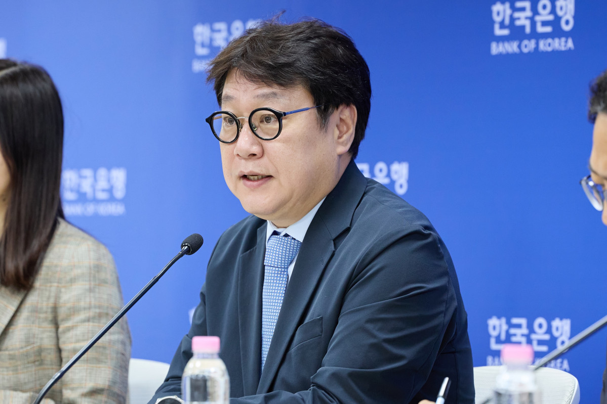 ▲이동원 한국은행 경제통계2국장이 23일 오전 서울 중구 한국은행에서 열린 2026년 2/4분기 실질 국내총생산(속보) 설명회에서 발언하고 있다. (사진제공=한국은행)