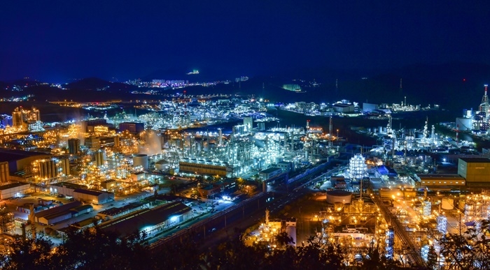 ▲전남광주특별시 여수석유화학산단 야경. (사진제공=여수시)