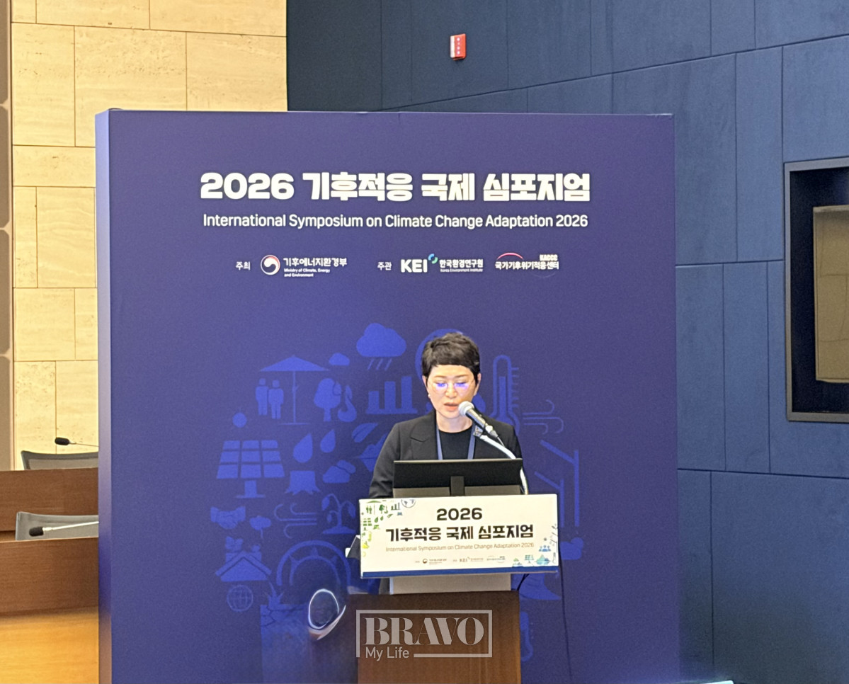 ▲신지영 KEI 국가기후위기적응센터 기후적응정책실장이 발표하고 있다.(박지수 기자 jsp@)
