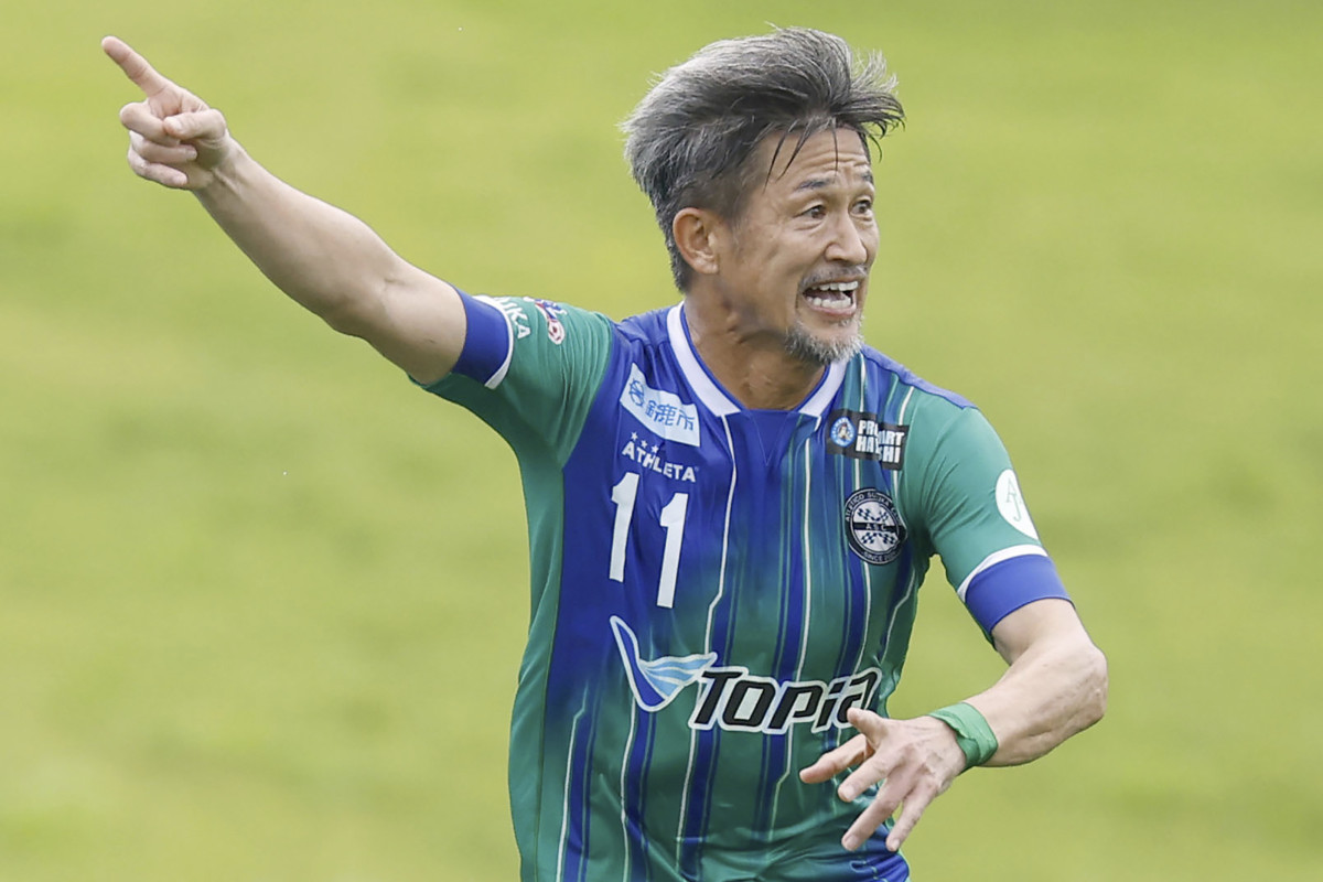 ▲세계 최고령 프로축구 선수 미우라 가즈요시(59ㆍ후쿠시마 유나이티드). (오이타/AP뉴시스)