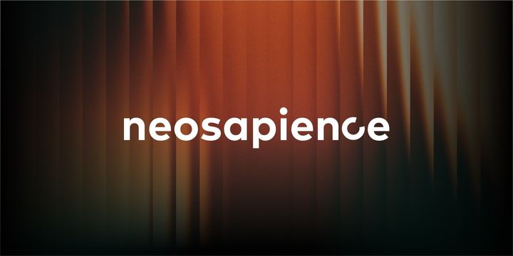 ▲네오사피엔스의 코스닥 상장 추진이 본격화된 27일, 기업명을 담은 현대적 디자인의 이미지가 공개되고 있다.